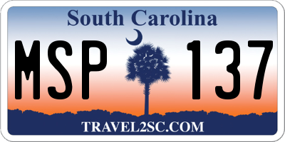 SC license plate MSP137