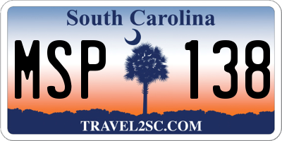 SC license plate MSP138