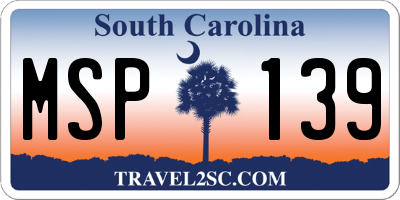 SC license plate MSP139