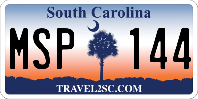 SC license plate MSP144