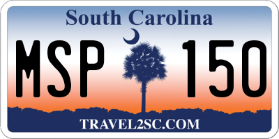 SC license plate MSP150