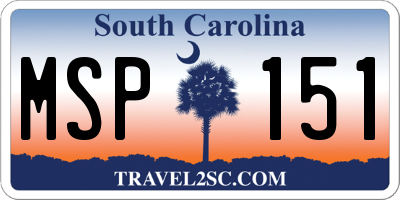 SC license plate MSP151