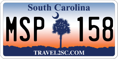 SC license plate MSP158