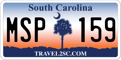 SC license plate MSP159