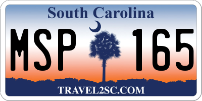 SC license plate MSP165