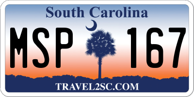 SC license plate MSP167