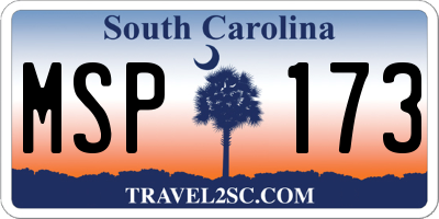 SC license plate MSP173