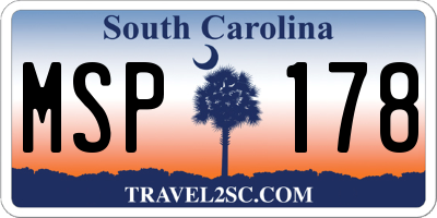 SC license plate MSP178