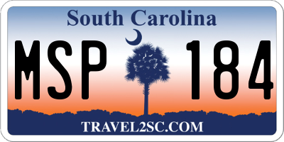 SC license plate MSP184