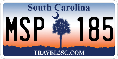 SC license plate MSP185