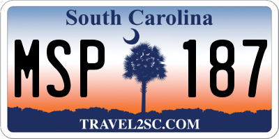 SC license plate MSP187