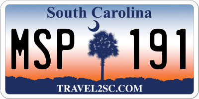SC license plate MSP191
