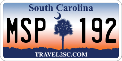 SC license plate MSP192