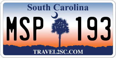 SC license plate MSP193