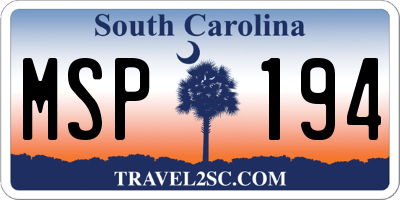 SC license plate MSP194