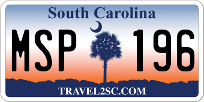 SC license plate MSP196
