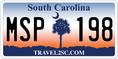 SC license plate MSP198