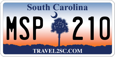 SC license plate MSP210