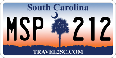 SC license plate MSP212