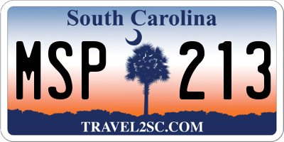 SC license plate MSP213
