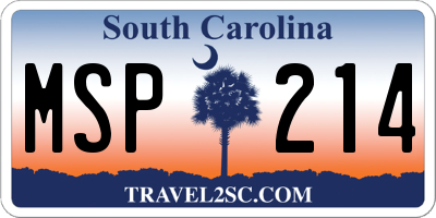 SC license plate MSP214