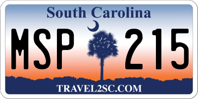SC license plate MSP215