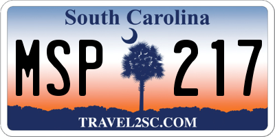 SC license plate MSP217