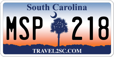 SC license plate MSP218