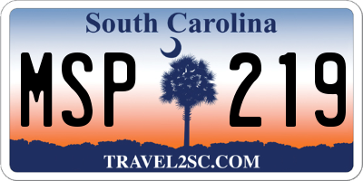 SC license plate MSP219