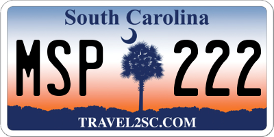 SC license plate MSP222