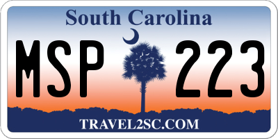 SC license plate MSP223