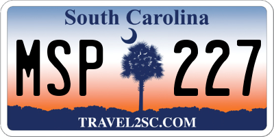 SC license plate MSP227