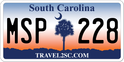 SC license plate MSP228