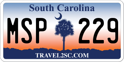 SC license plate MSP229
