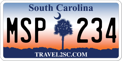 SC license plate MSP234