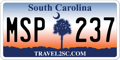 SC license plate MSP237