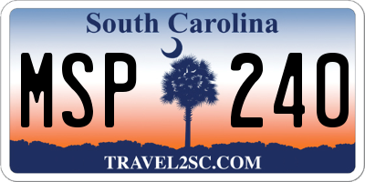 SC license plate MSP240