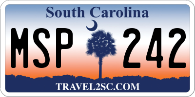 SC license plate MSP242