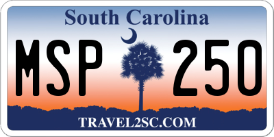 SC license plate MSP250