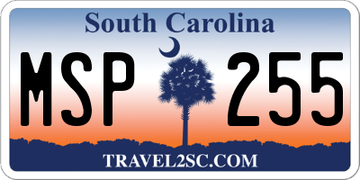 SC license plate MSP255
