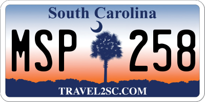 SC license plate MSP258