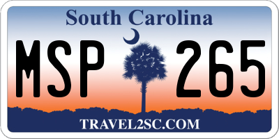 SC license plate MSP265