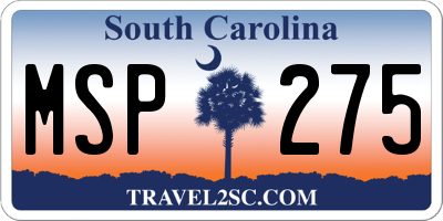 SC license plate MSP275