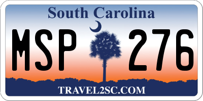 SC license plate MSP276