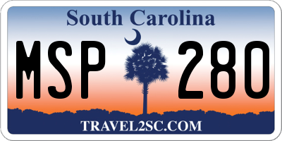 SC license plate MSP280