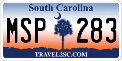 SC license plate MSP283