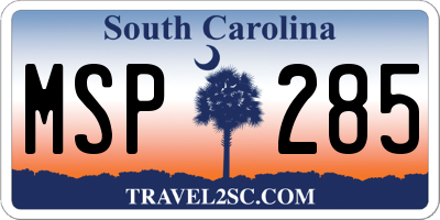 SC license plate MSP285