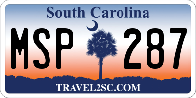 SC license plate MSP287