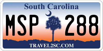 SC license plate MSP288