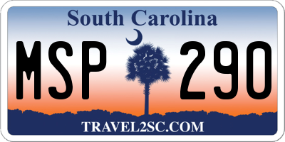 SC license plate MSP290